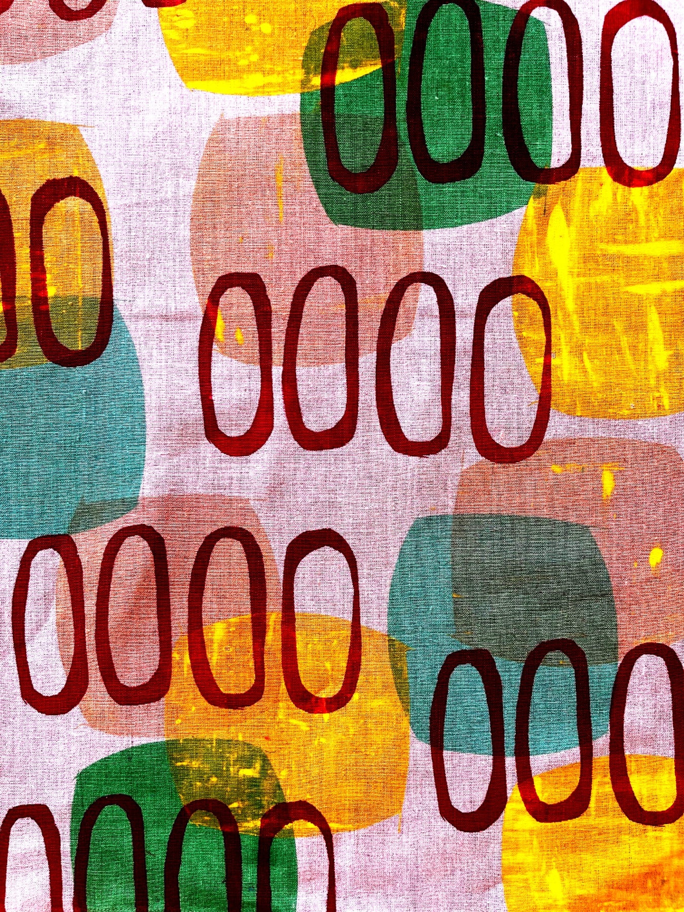 Table runner - Bronze lime and gold loops