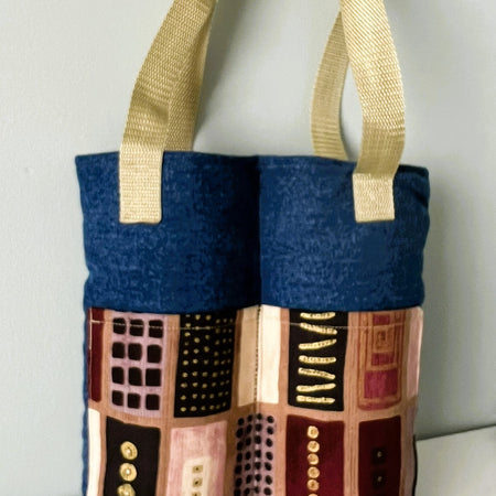 Upcycled Denim & Cotton Wine Carry Bag