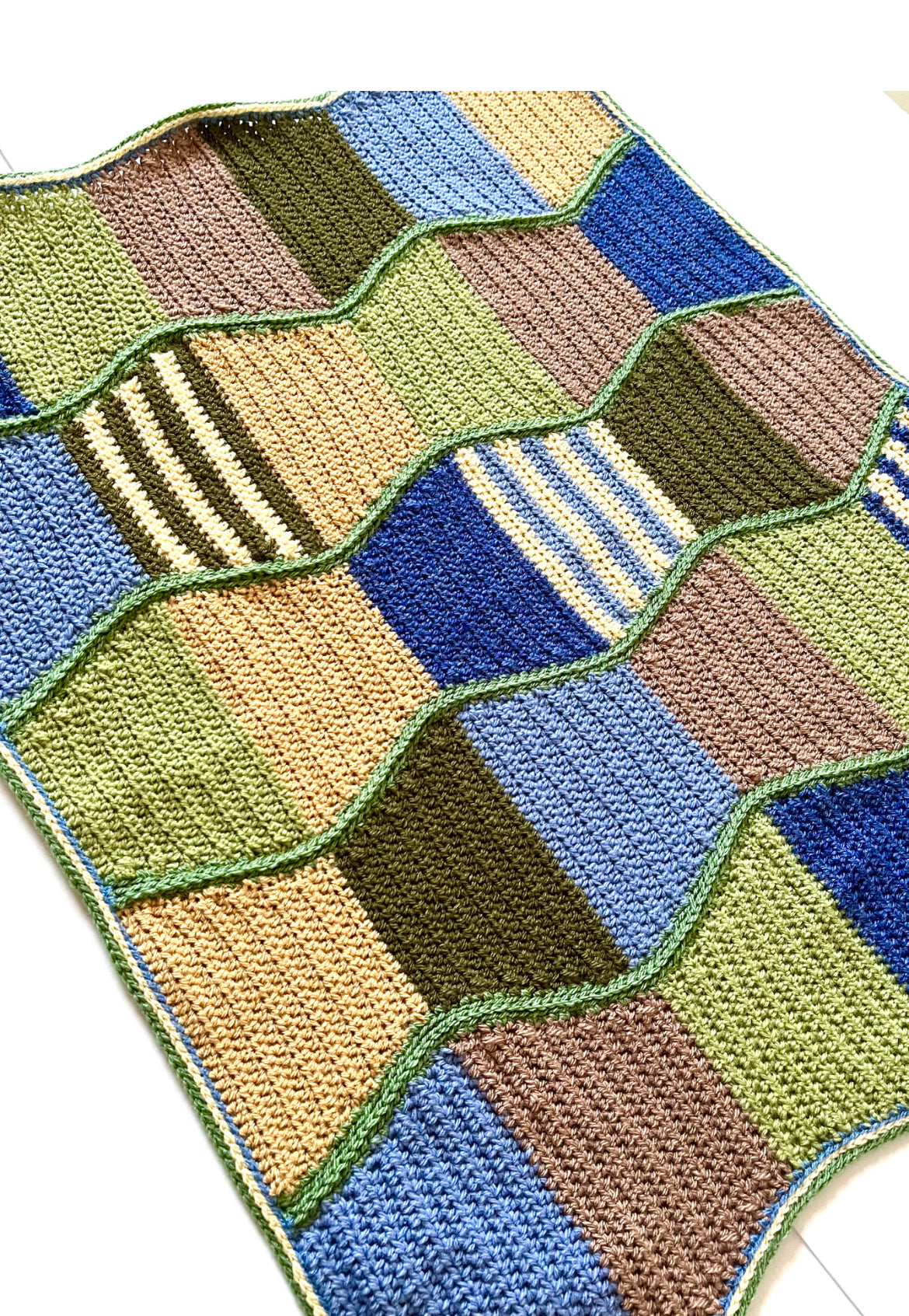 Handmade Crochet Baby Blanket - Hourglass Patchwork Design