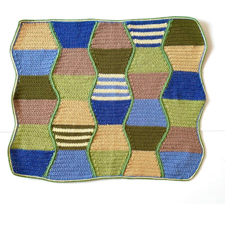 Handmade Crochet Baby Blanket - Hourglass Patchwork Design