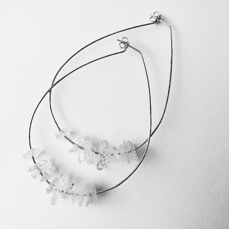 Crystal Teardrop Hoops