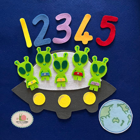 5 Little Men in a Flying Saucer Felt Board Set