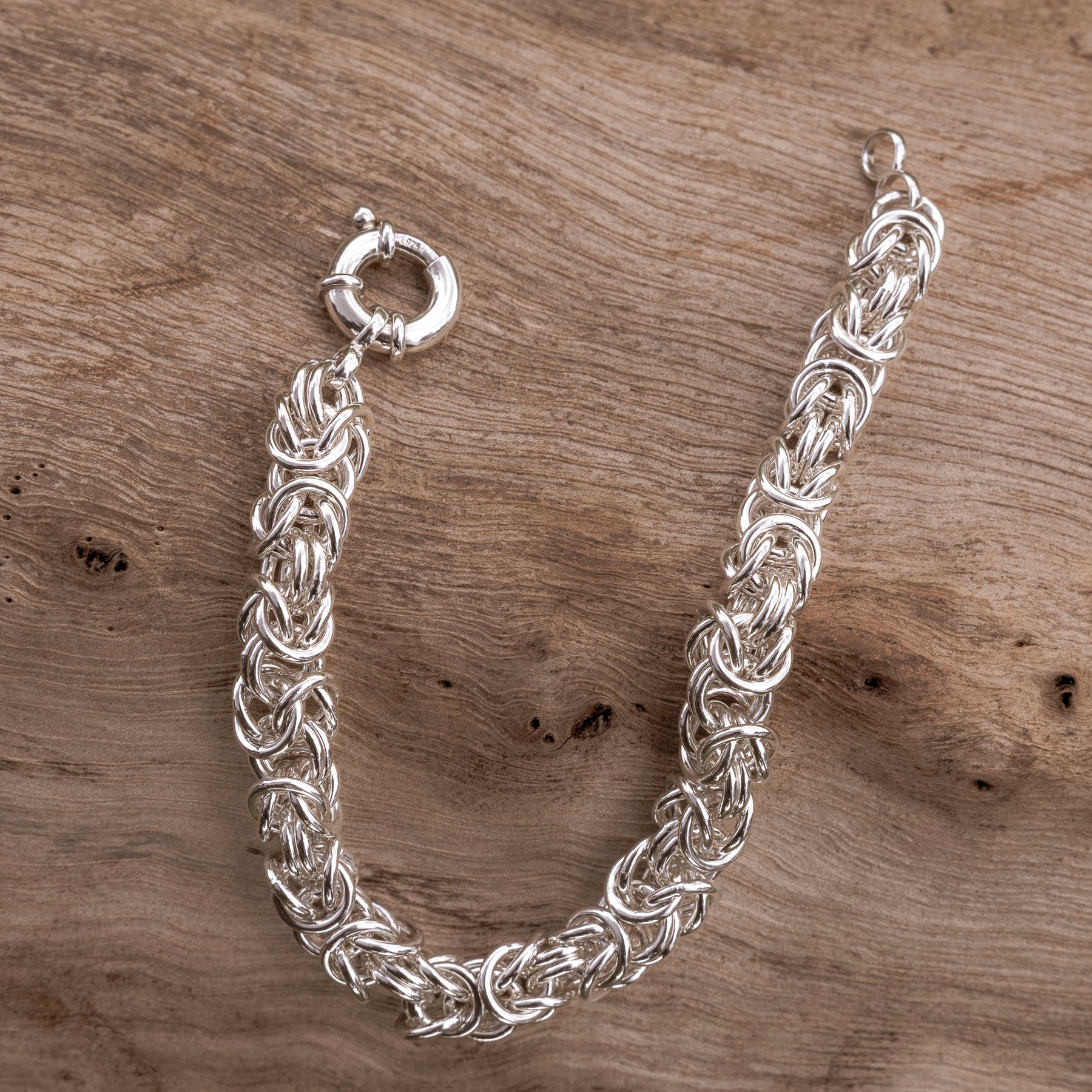 Sterling Silver Byzantine Bracelet 18cm