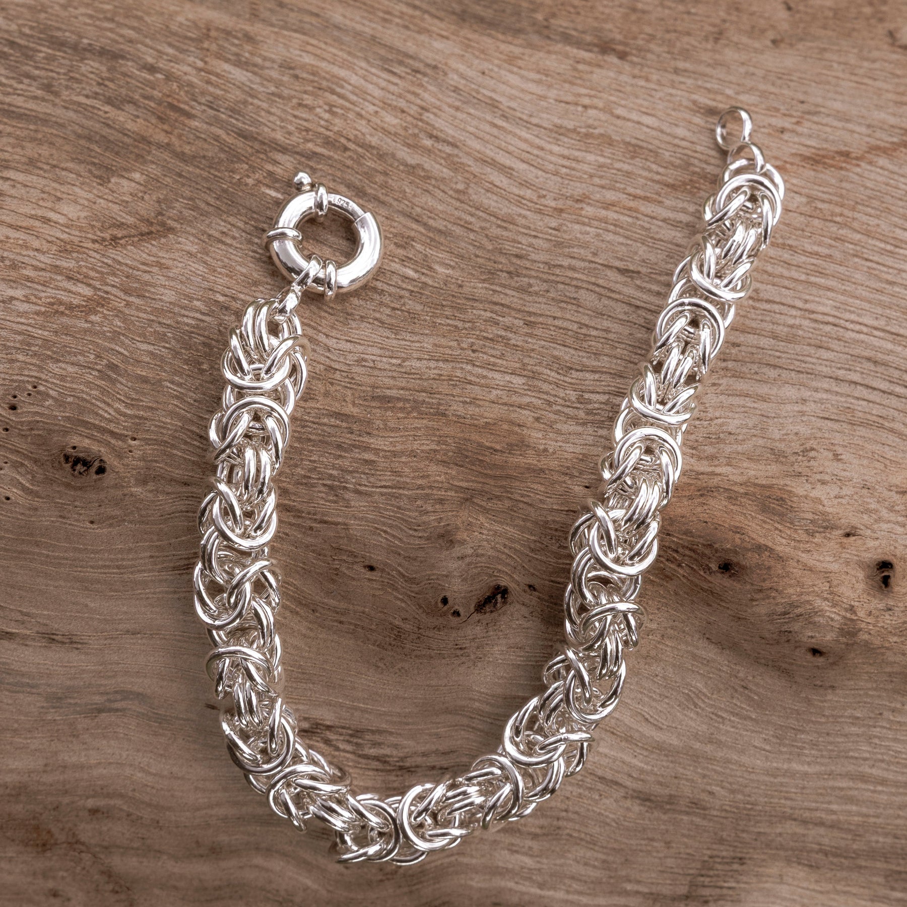 Sterling Silver Byzantine Bracelet 19cm