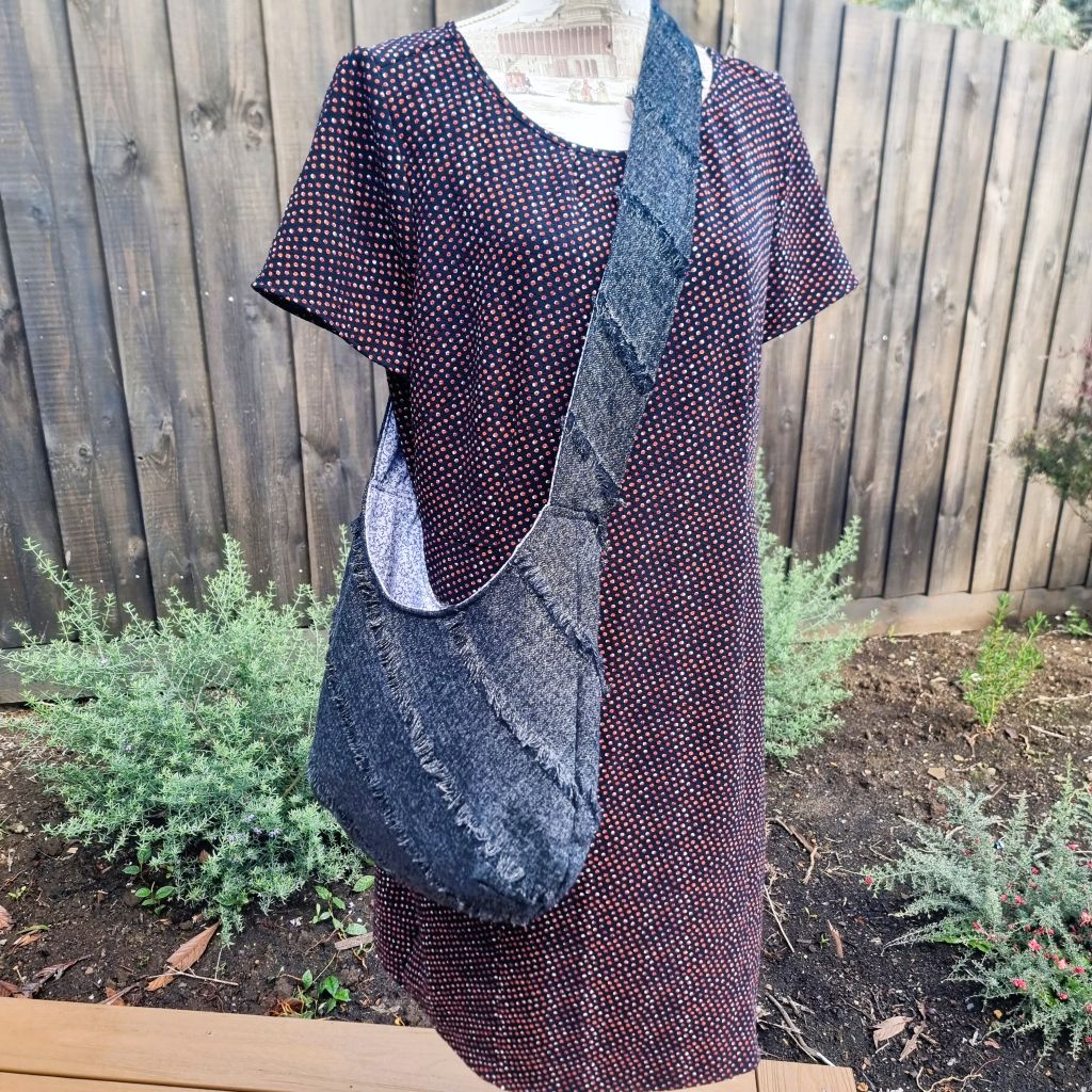 Sadie Jane Upcycled Charcoal Shaggy Hobo Bag