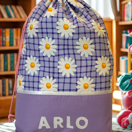 Children's Library Bag , Handmade, Personalised
