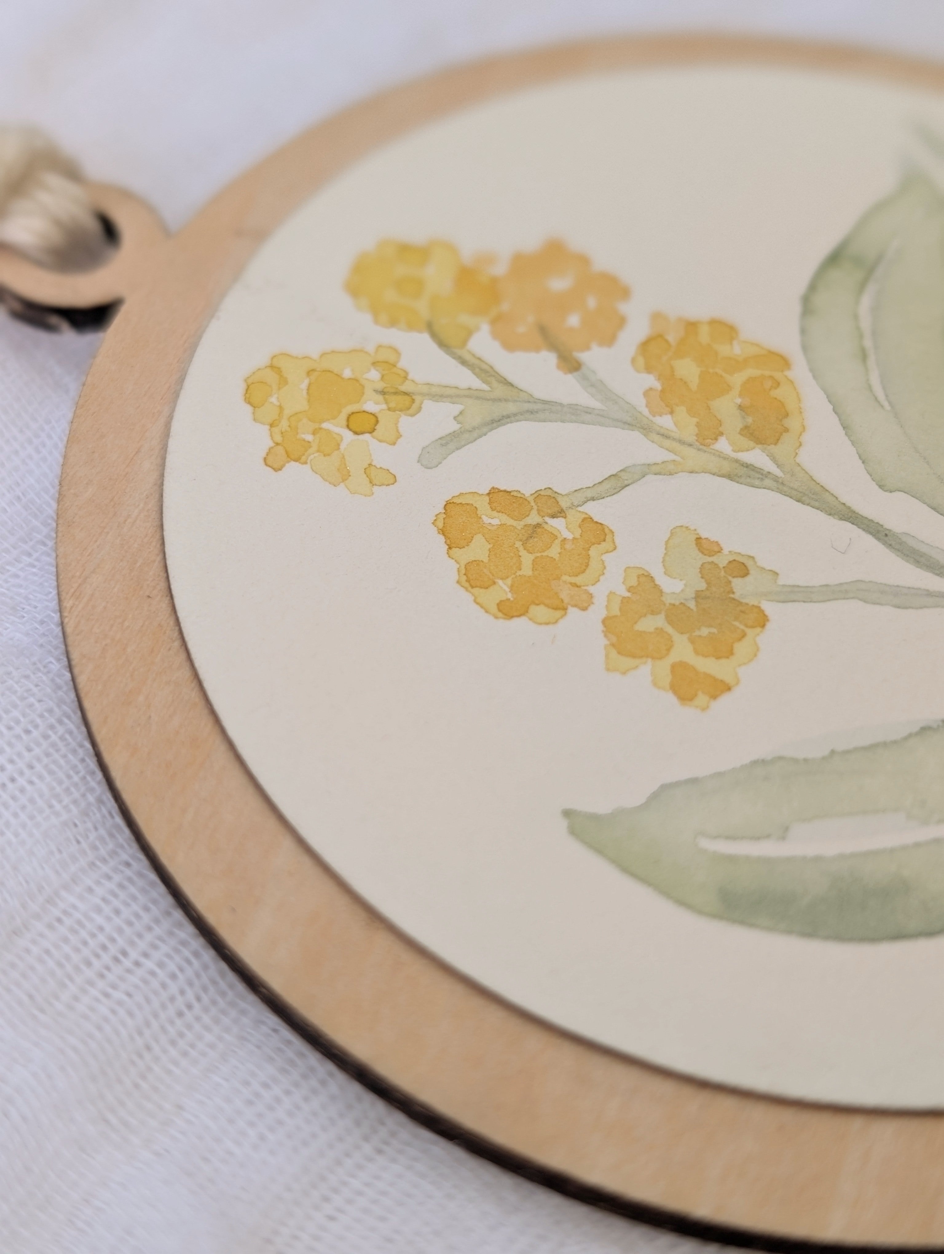 Australian Native Watercolour Christmas Decoration | Handmade Wooden Ornament