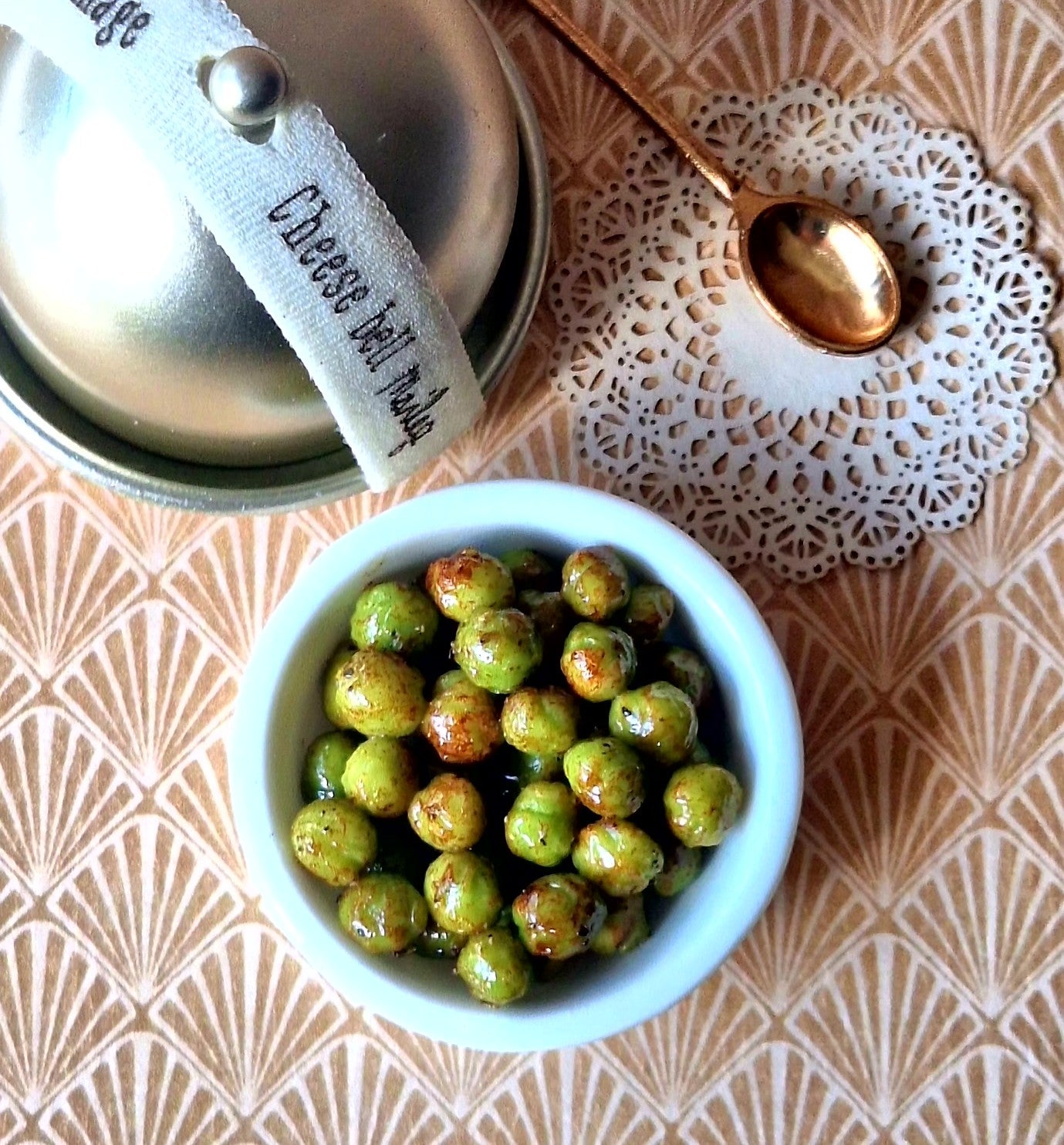 Brussel Sprouts dish (with ornate serving spoon)