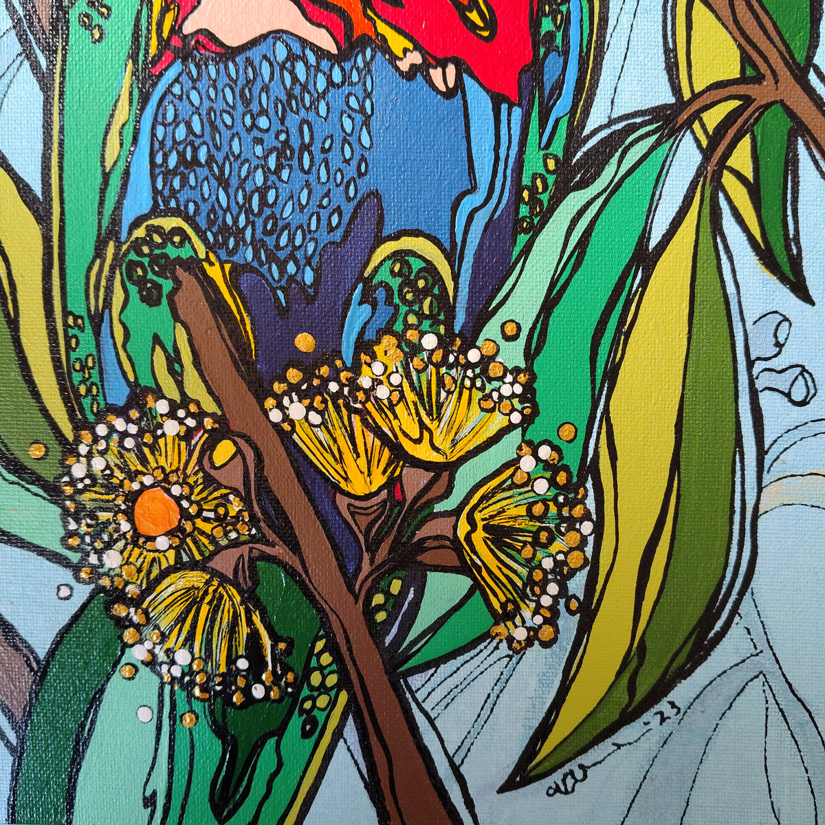 A3 ORIGINAL ARTWORK - "Rainbow Nectar Nibbler" - Abstract Art