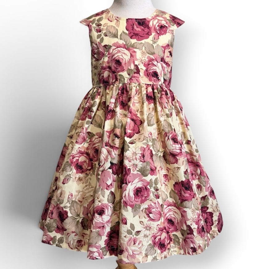 Burgandy Rose Tea Party Dress