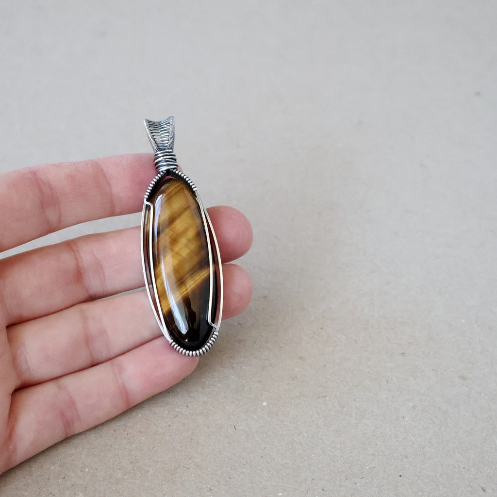 Handcrafted Tiger Eye Pendant - Talisman of Confidence