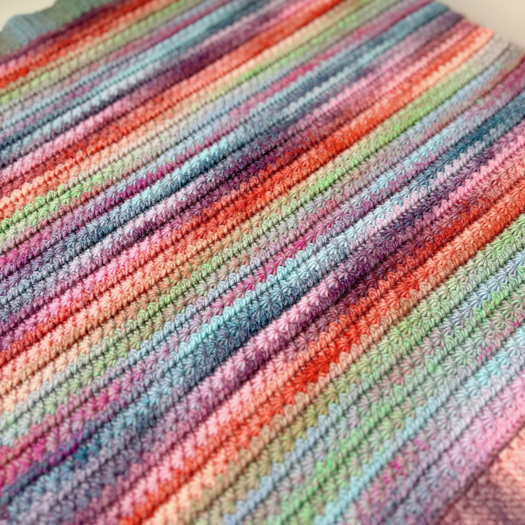 Pastel Rainbow Crochet Baby Blanket | Handmade Baby Blanket, One of a Kind
