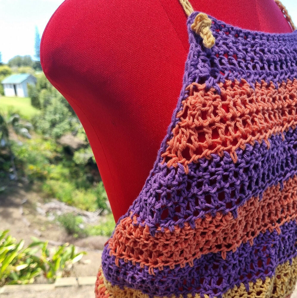 Stripey crochet summer top 9