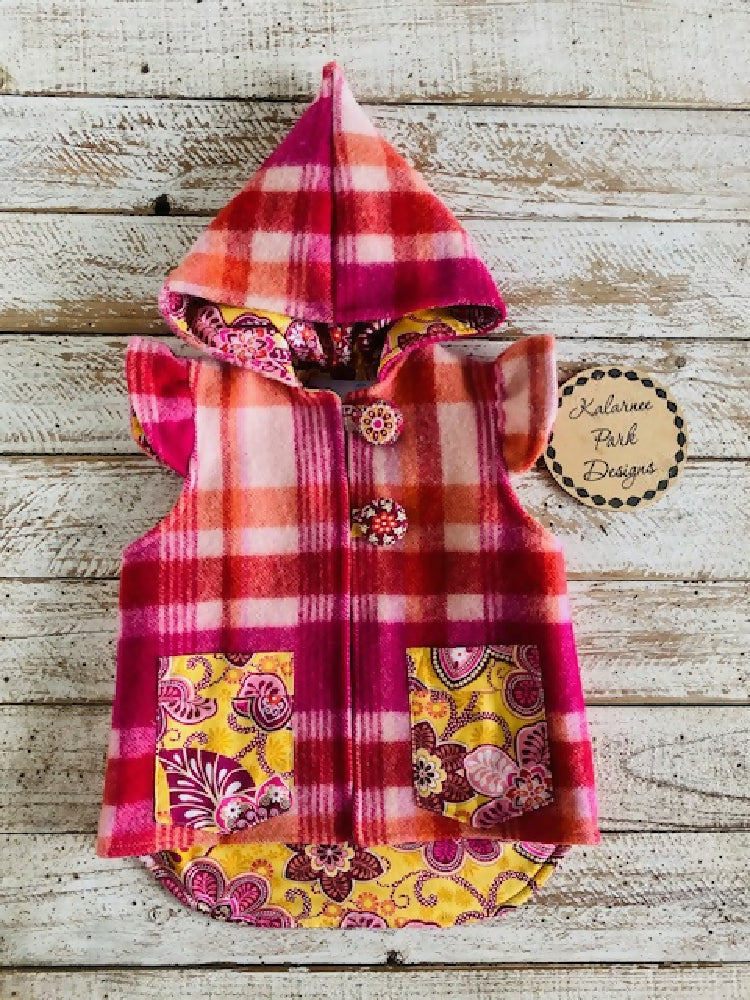 Away With the Pixies Vintage Wool Blanket Upcycled Vest Size 3