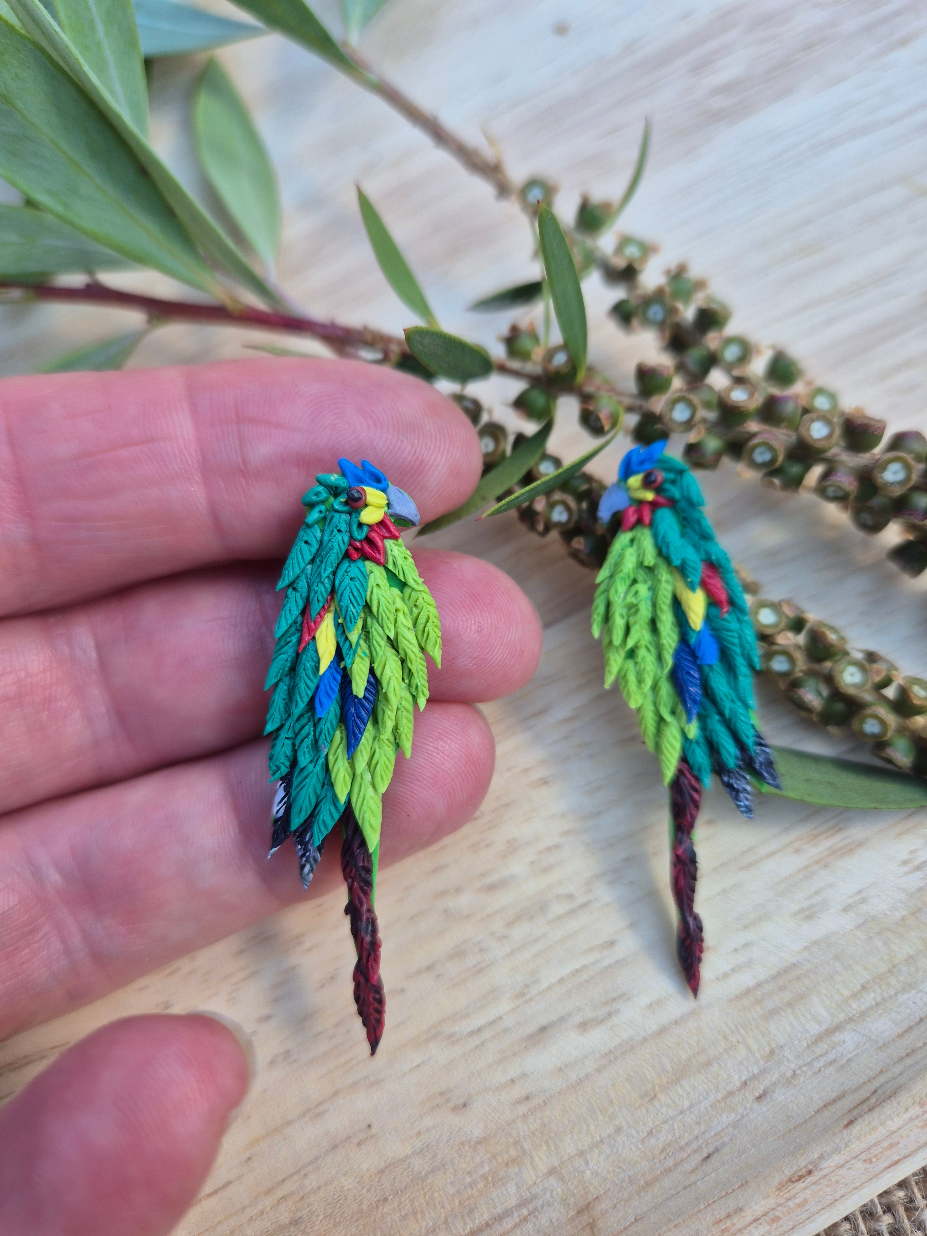 Swift Parrot Studs