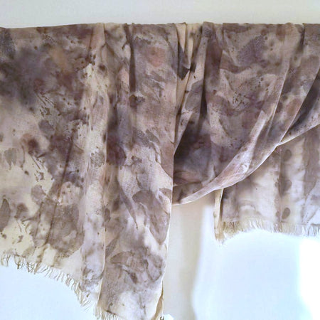 The Sylvie - Cotton & Linen Blend  Ecoprint Scarf/Wrap