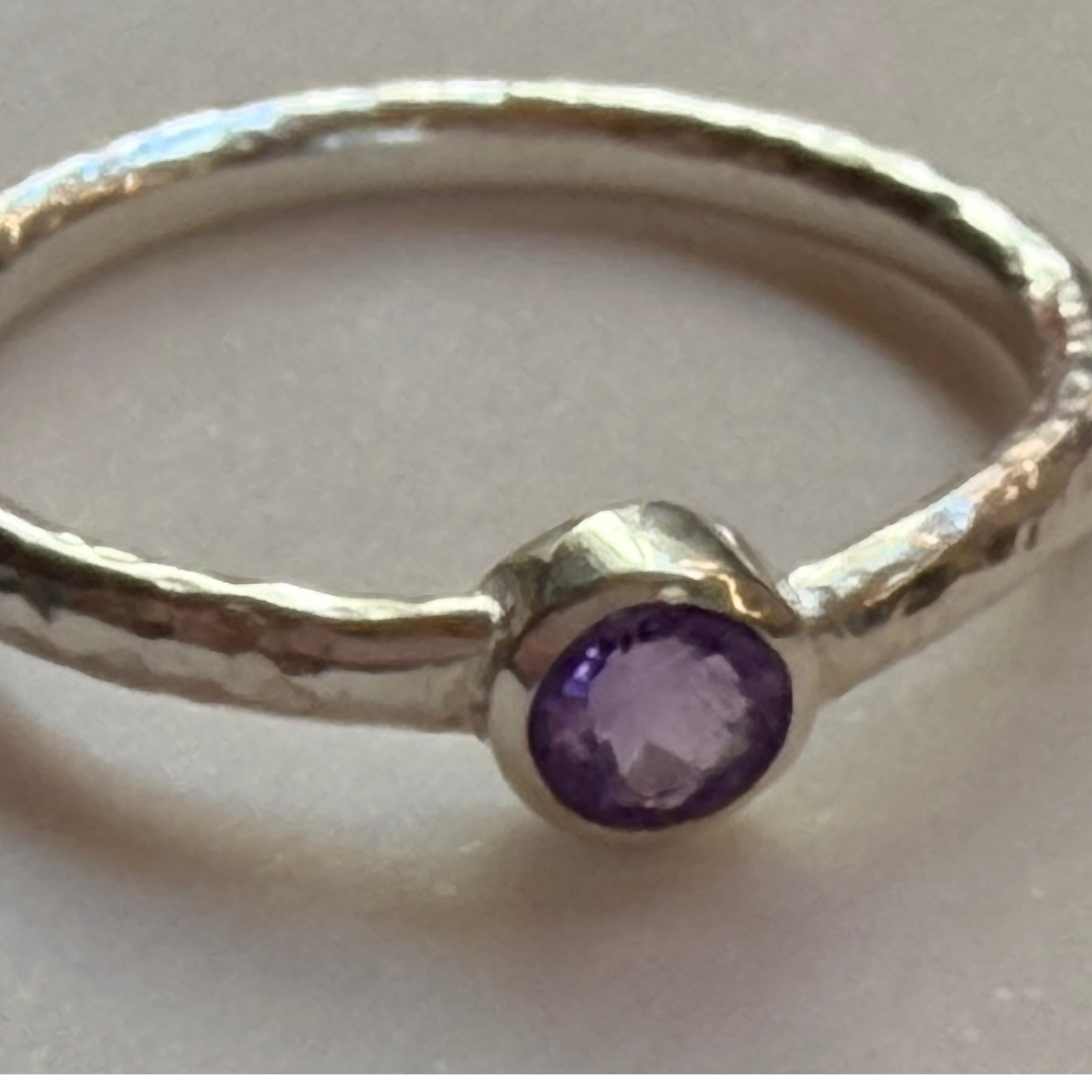 Sparkly Amethyst Sterling Silver Ring
