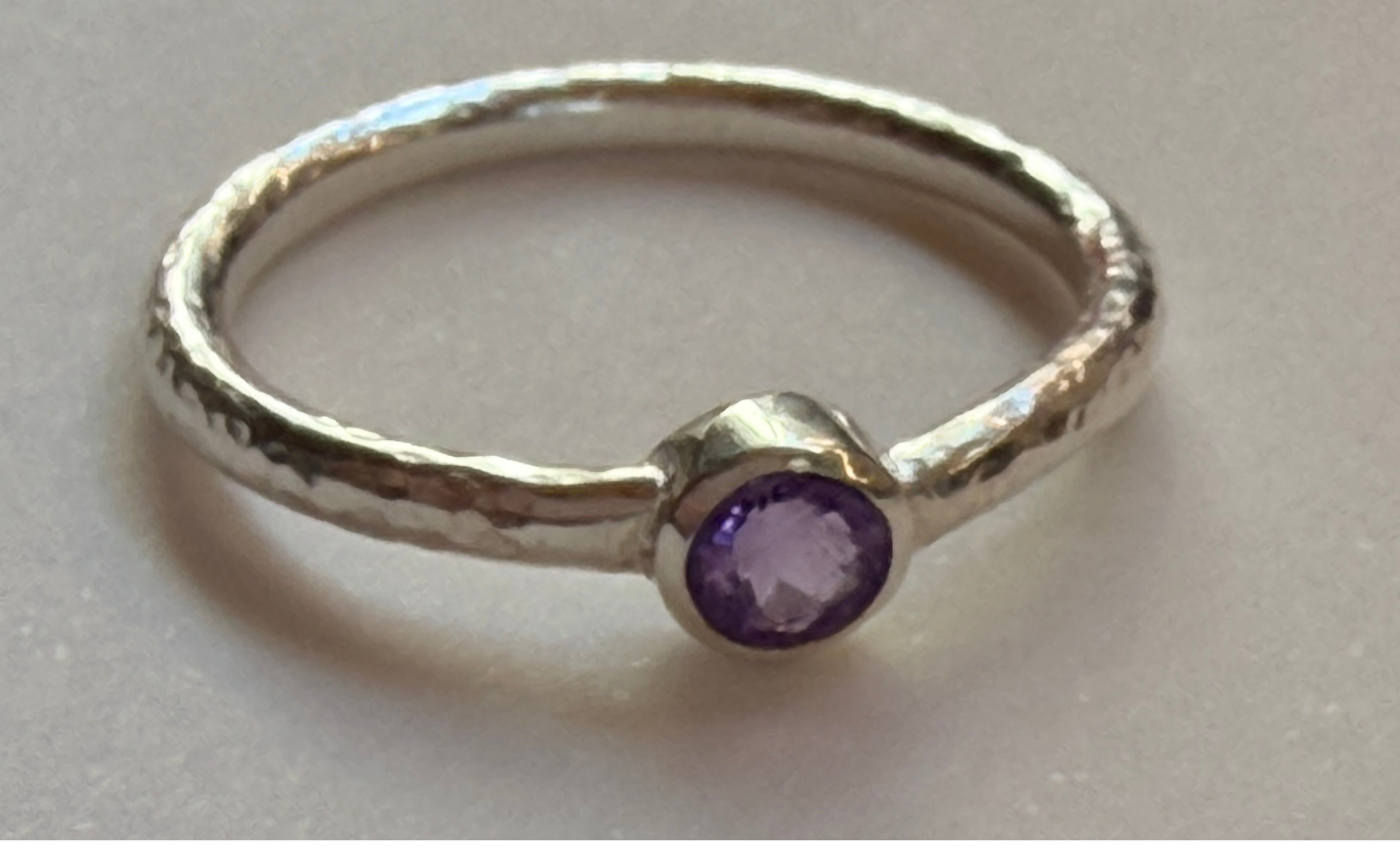 Sparkly Amethyst Sterling Silver Ring