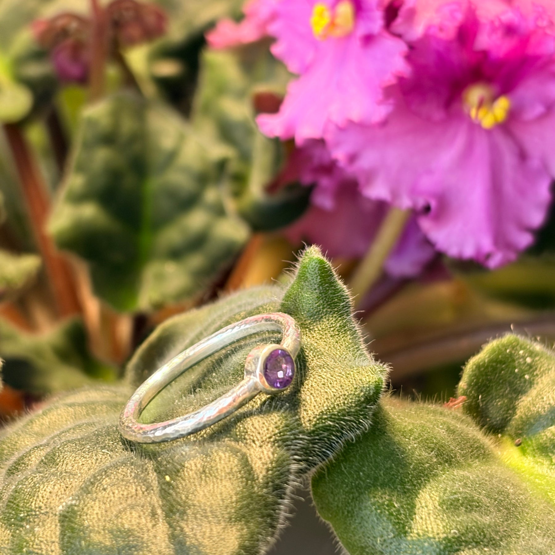 Sparkly Amethyst Sterling Silver Ring