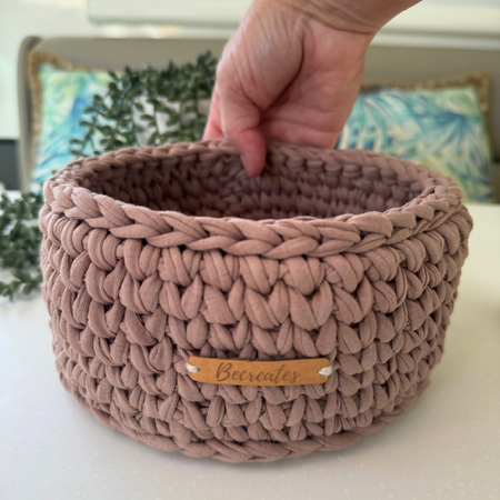 Crochet handmade basket | Chocolate | Medium