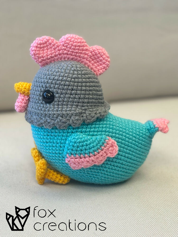 Pastel Crochet Chicken Plushie