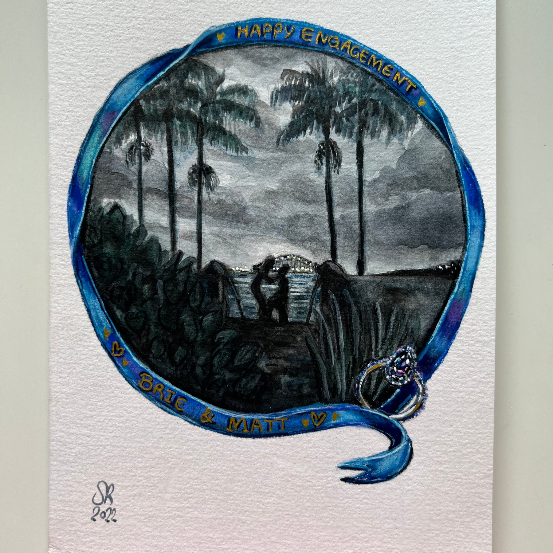 Custom watercolour | Personalised Gift | Celebrate Love Story