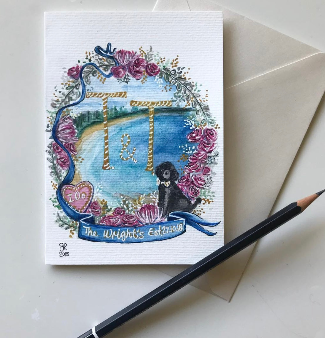 Custom watercolour | Personalised Gift | Celebrate Love Story