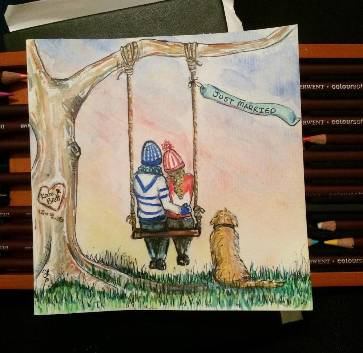 Custom watercolour | Personalised Gift | Celebrate Love Story