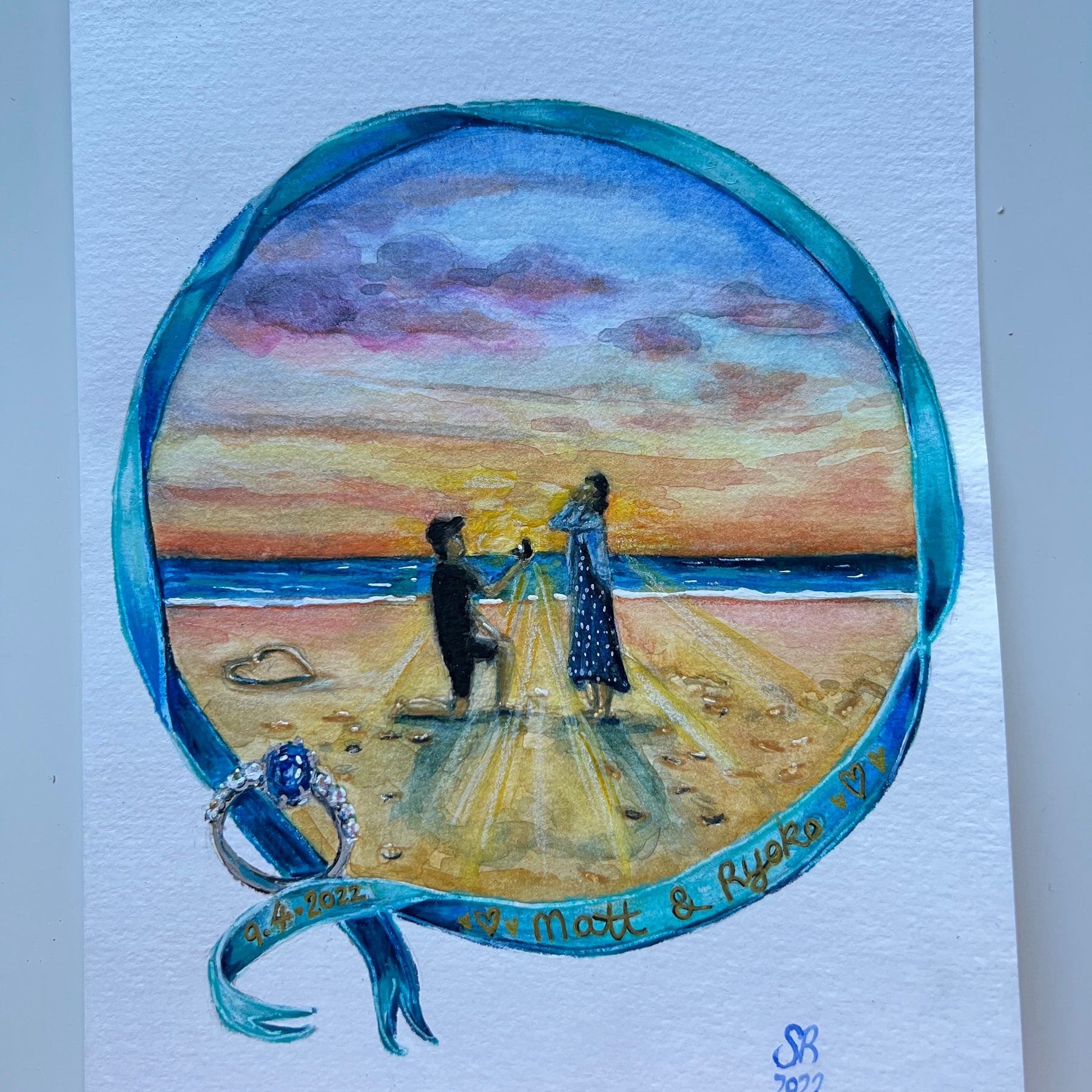 Custom watercolour | Personalised Gift | Celebrate Love Story