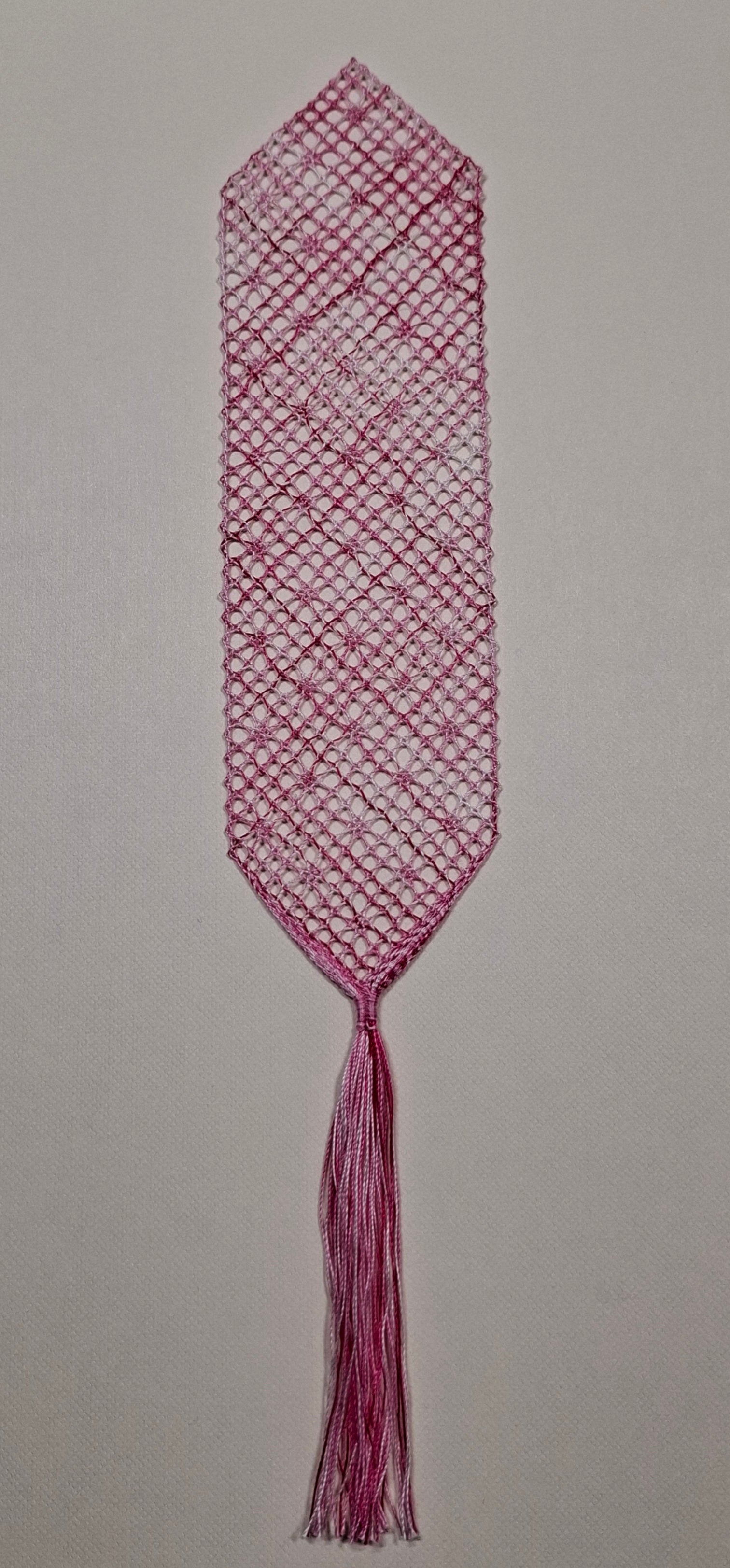 Pink & White Stars Lace Bookmark