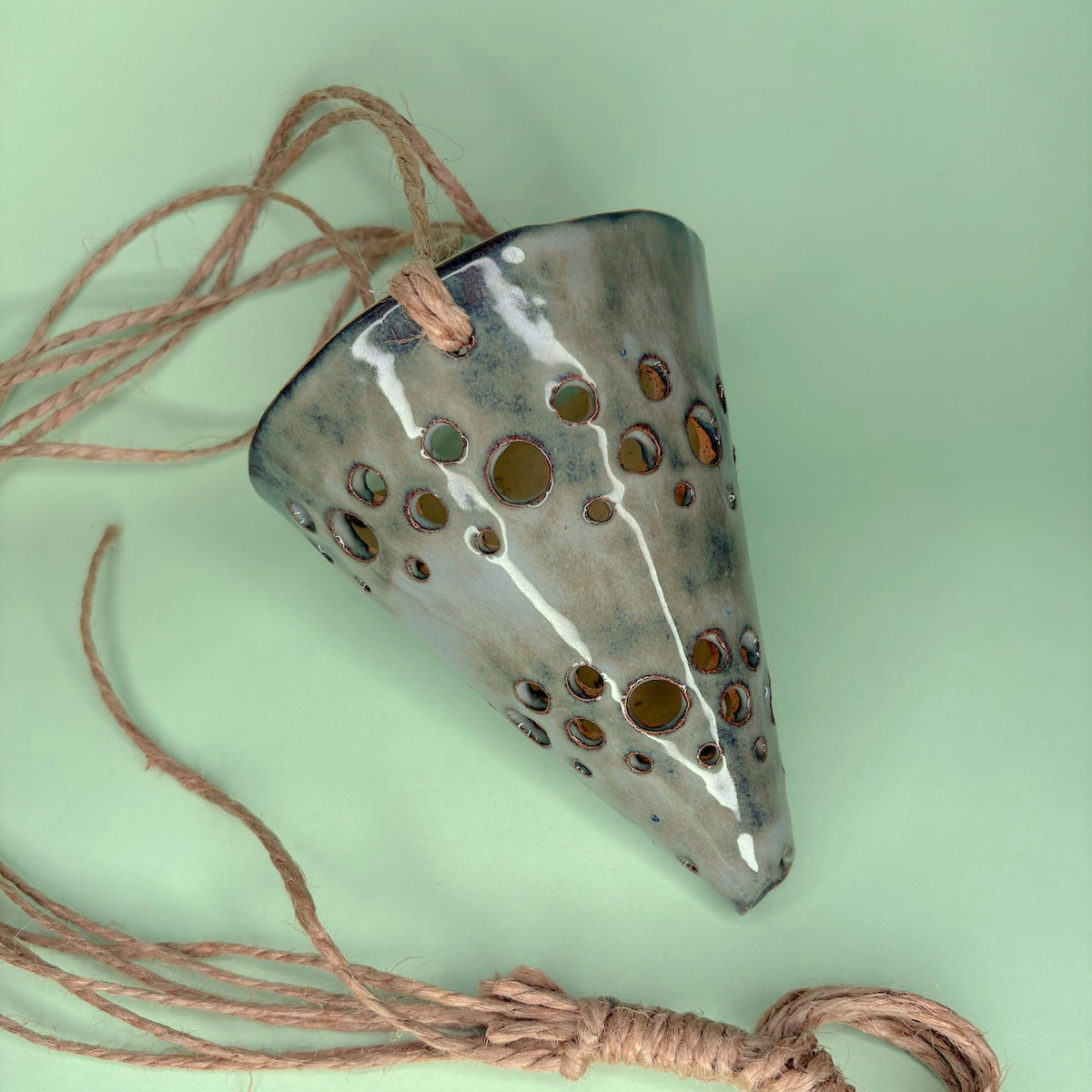 Ceramic hanging cone orchid pot
