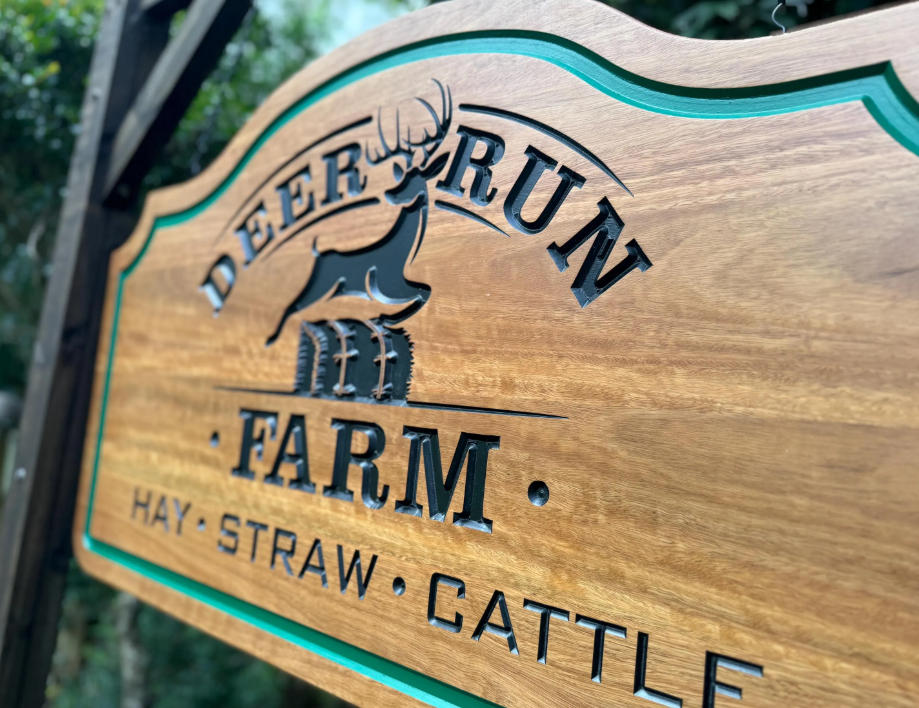 Custom Country Farm Entrance Sign in Solid Australian Hardwood Suitable for Outdoors