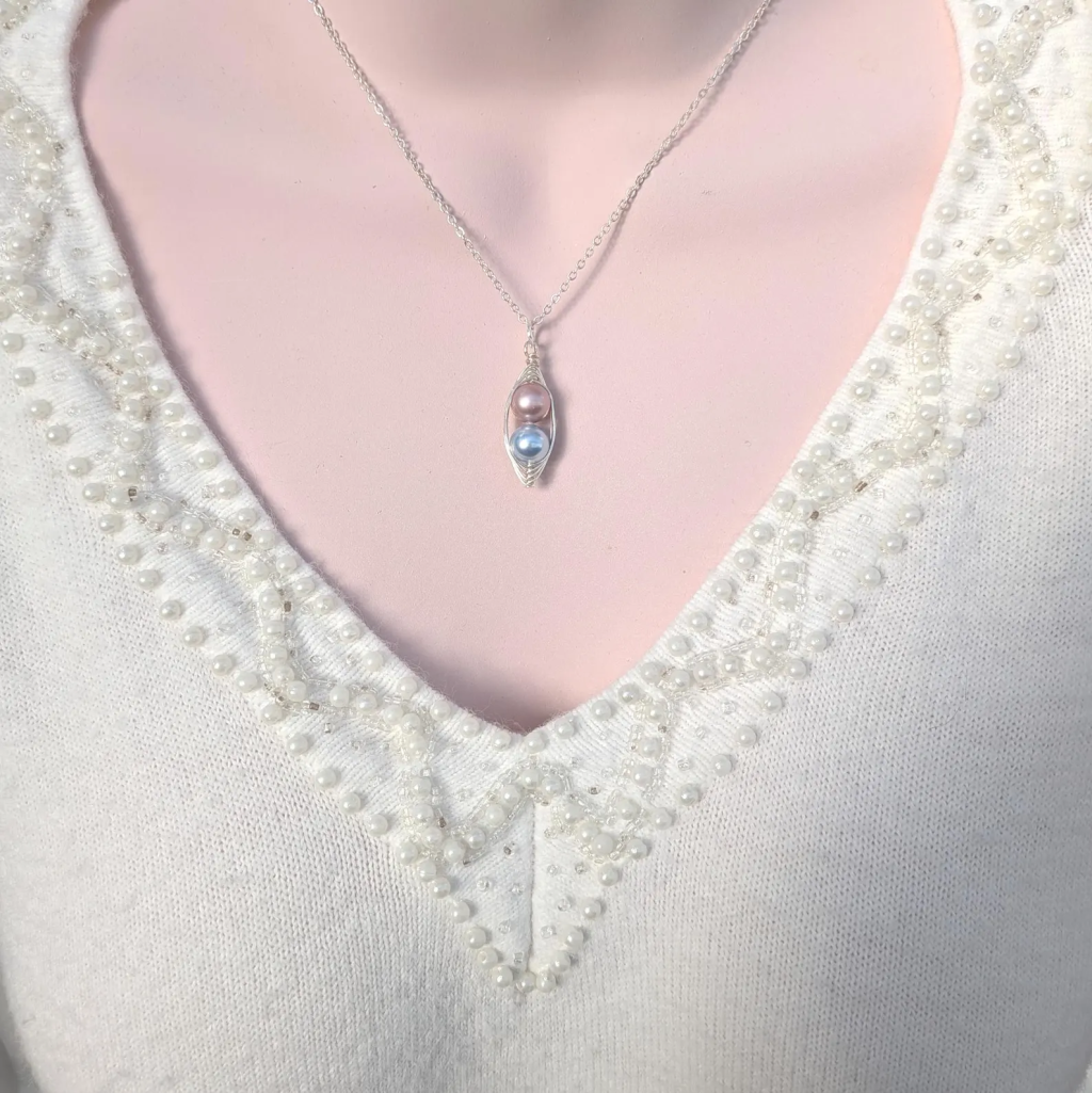 Two Peas in a Pod Necklace, Choose Finish