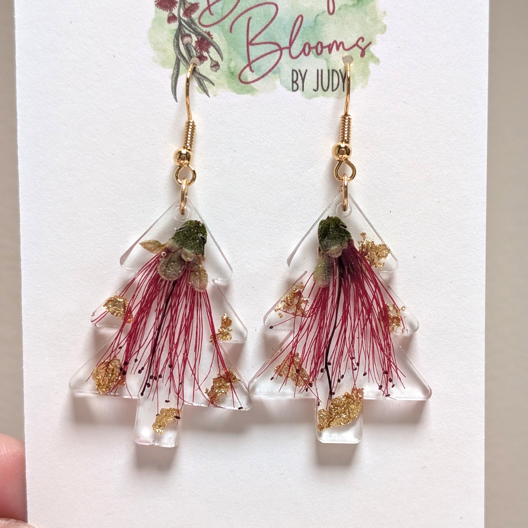 Christmas Earrings Australian native flowers, dangles