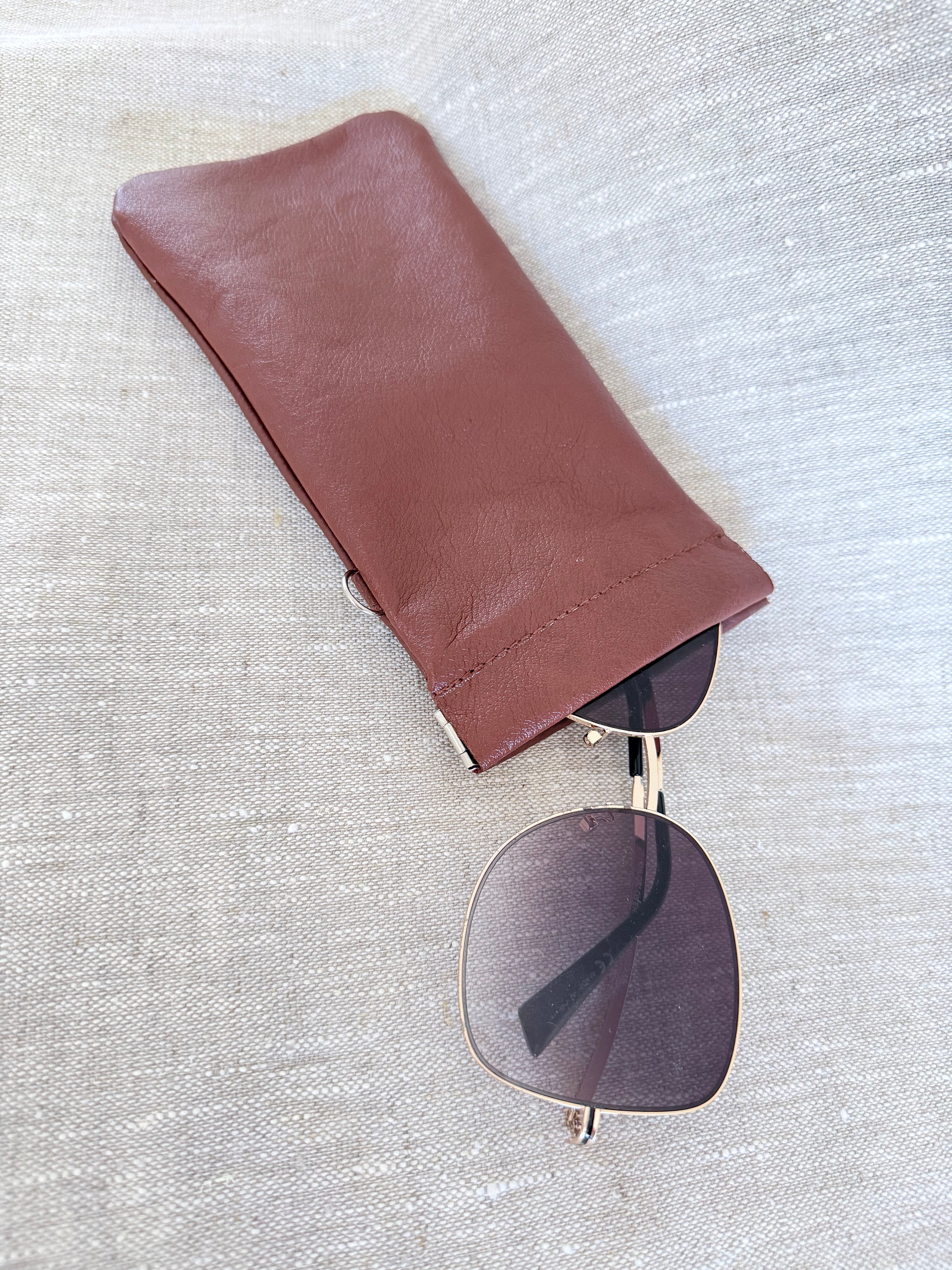 Leather glasses case