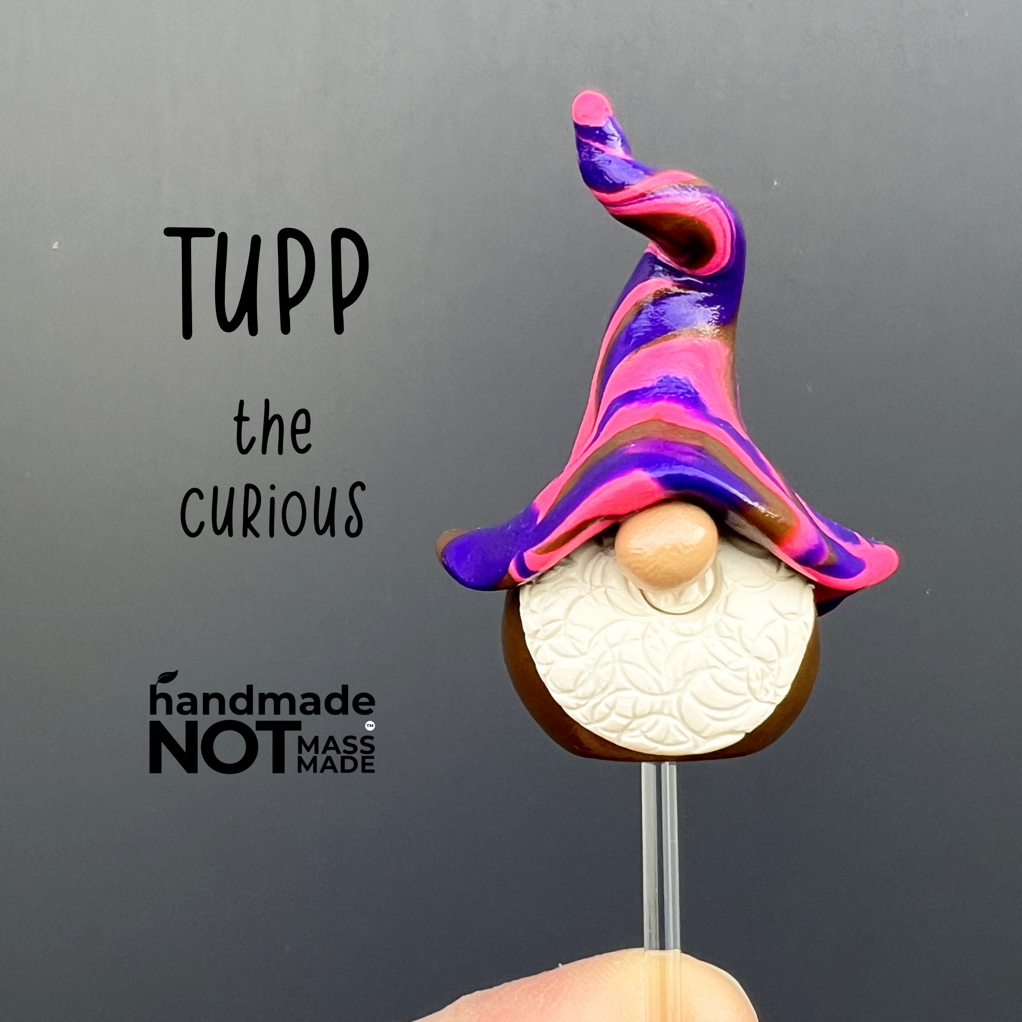 Whimsical polymer clay gnome trio - Hugo, Oswald & Tupp