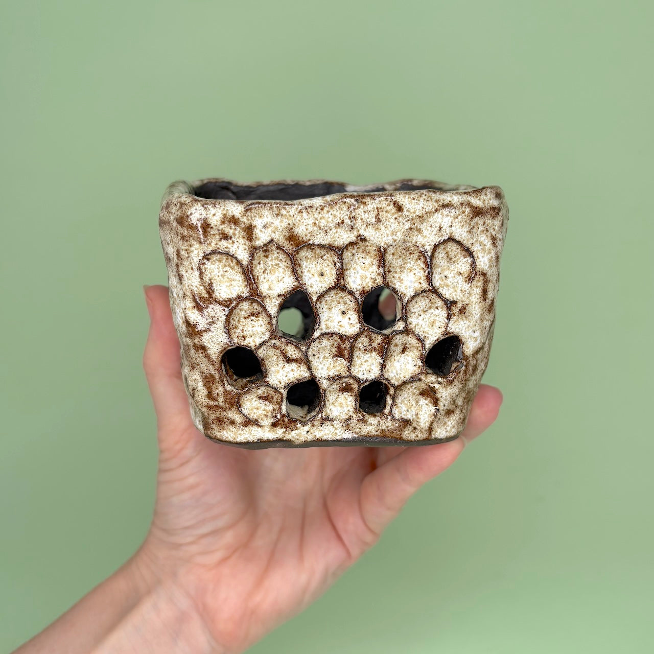 Ceramic square orchid pot