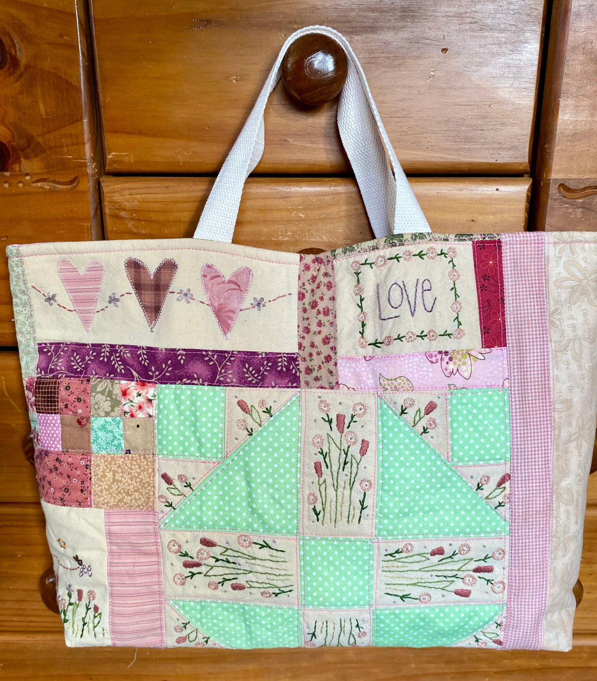 Upcycled Patchwork Quilt Market Bag
