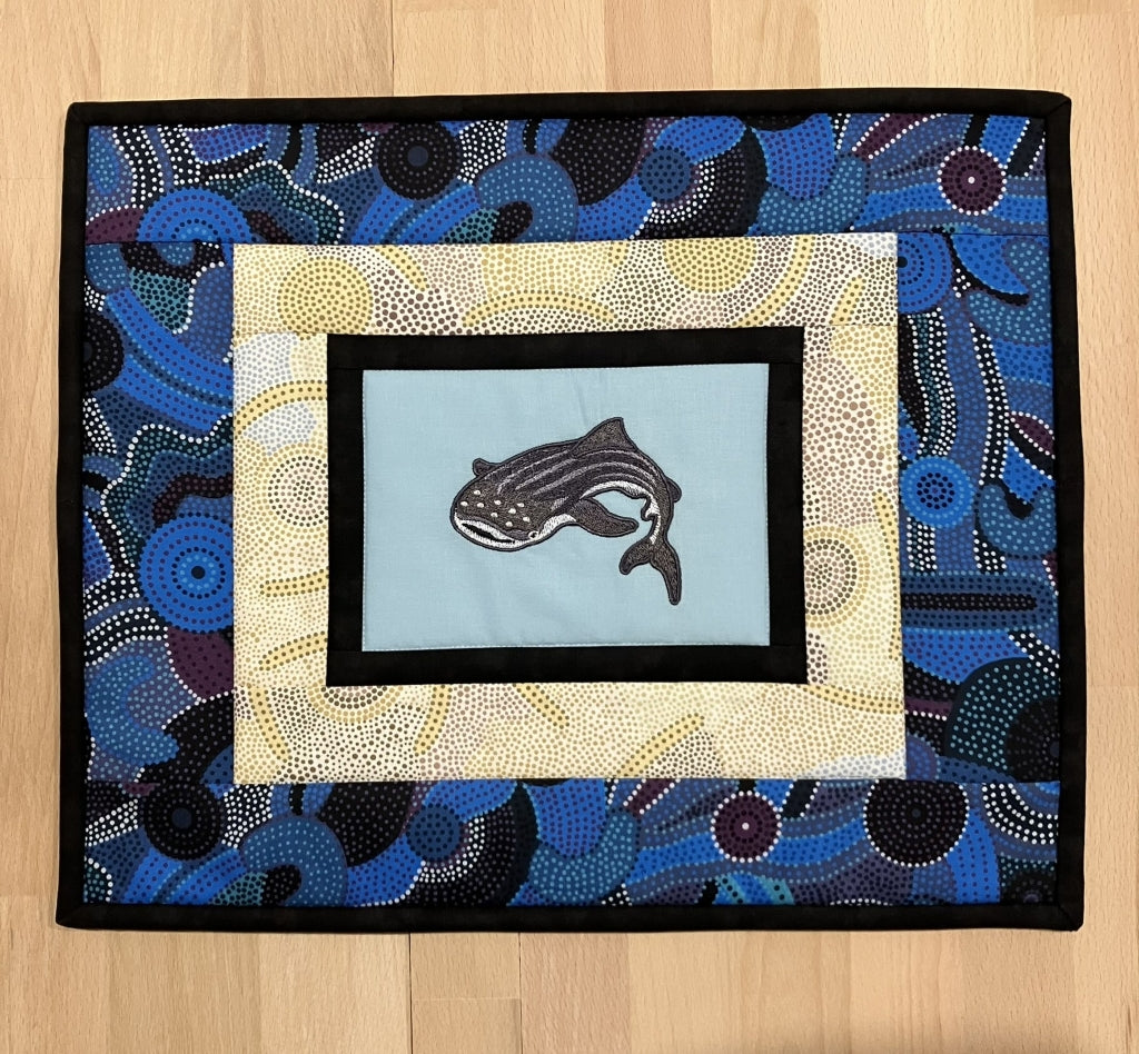handmade Australian native quilted - whale shark & humpback whale
