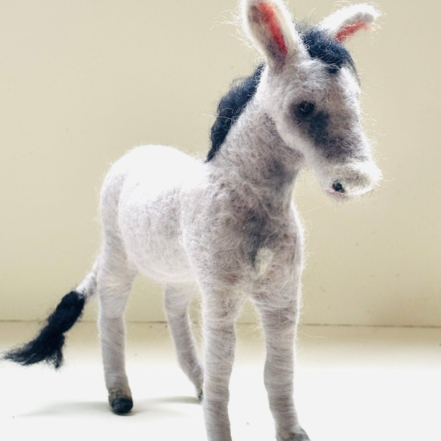 Needle Felt Donkey Animal Art Doll posable Unique