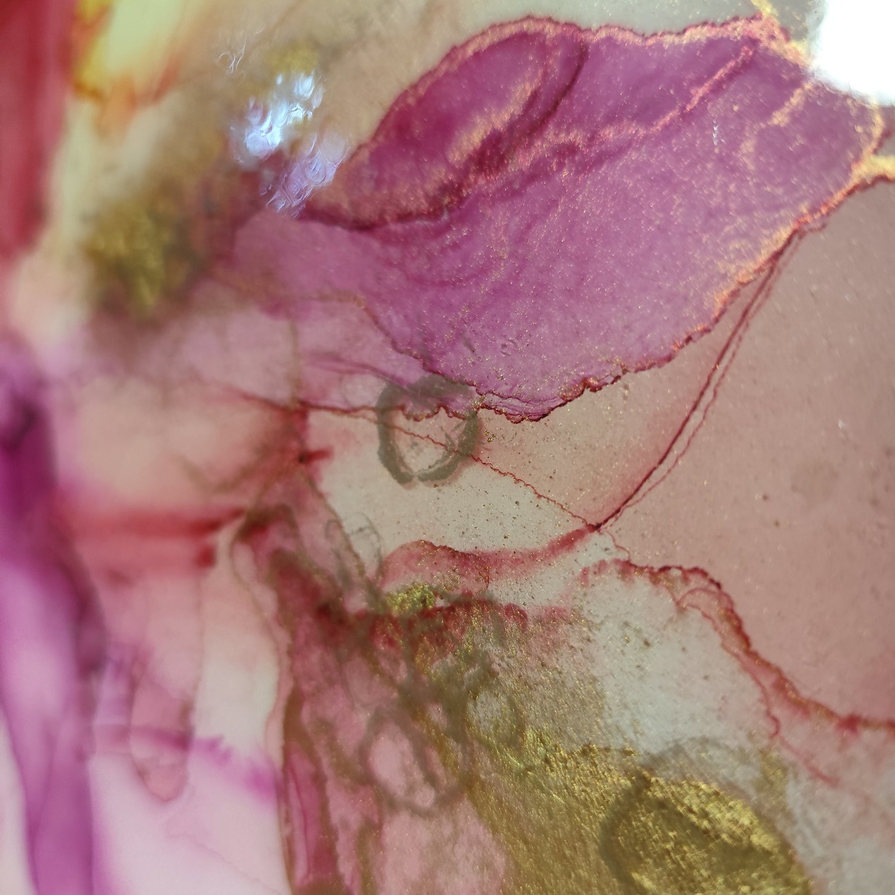 Abstract Floral Alcohol Ink Painting