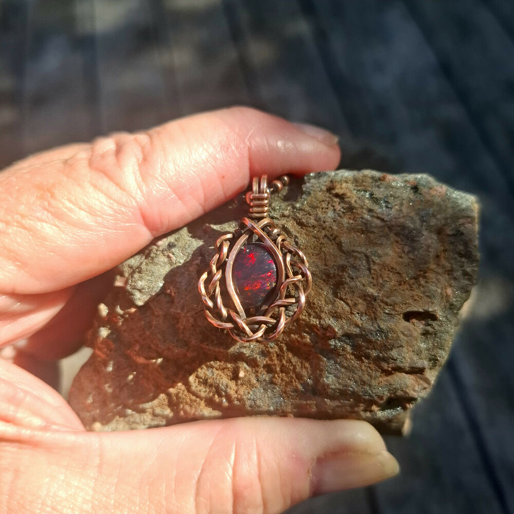 ethiopian black opal pendant 1