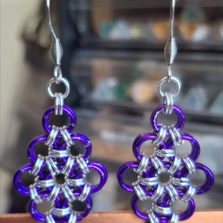 Chain maille drop earrings