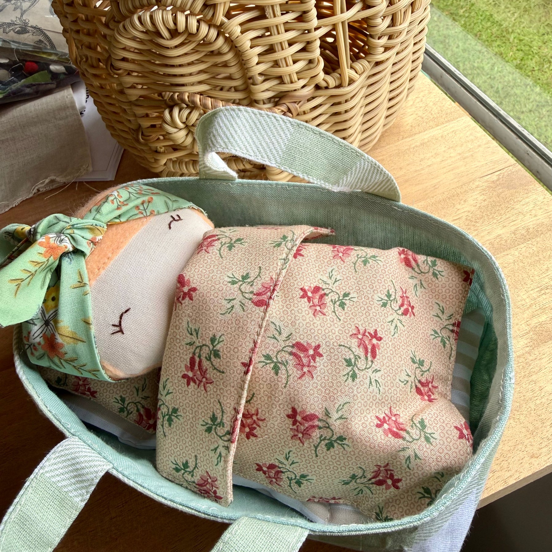 Baby doll and carry baskets playset