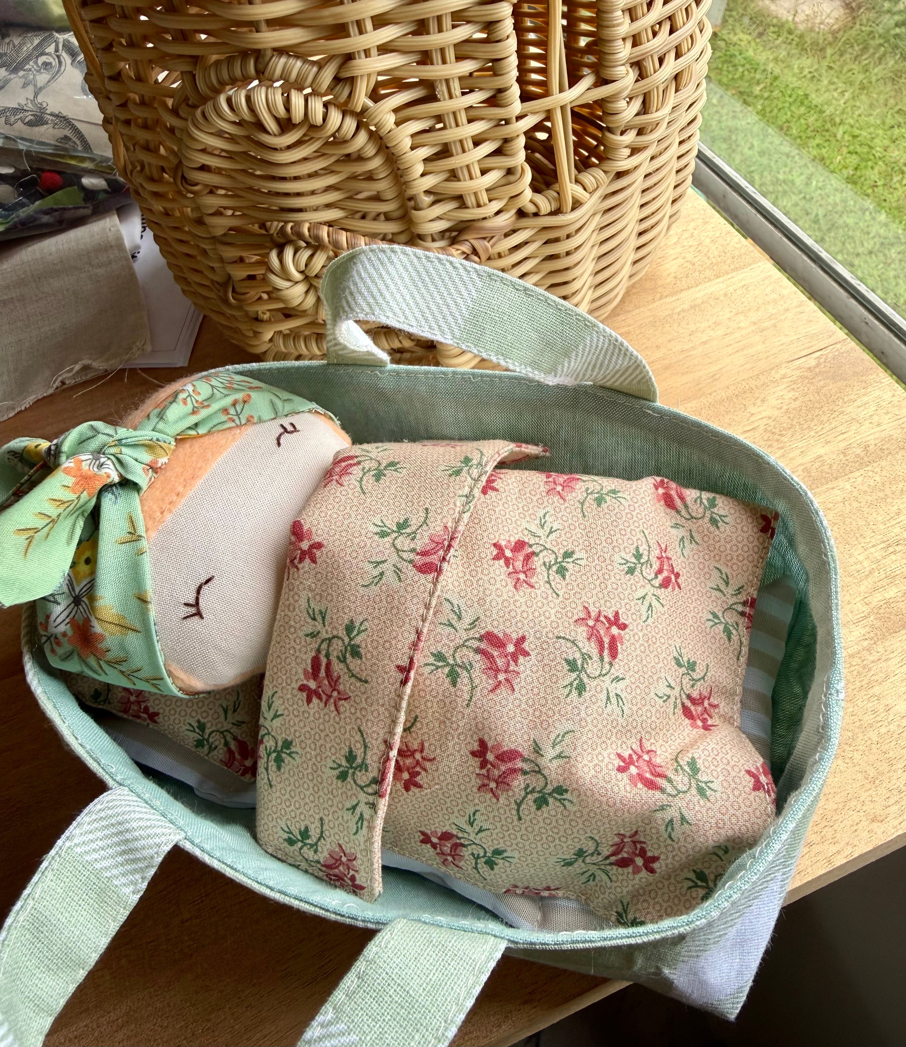 Baby doll and carry baskets playset