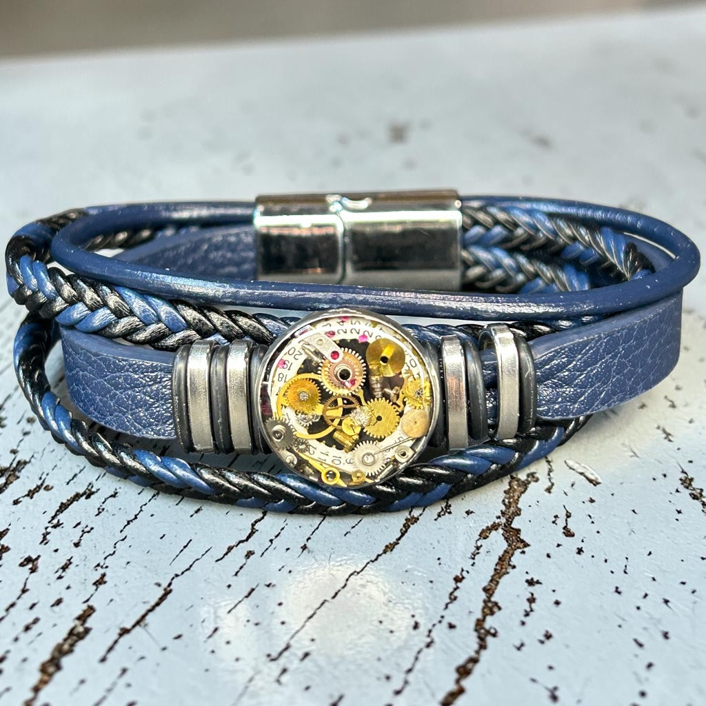 Steampunk watch parts Mens cuff/bracelet