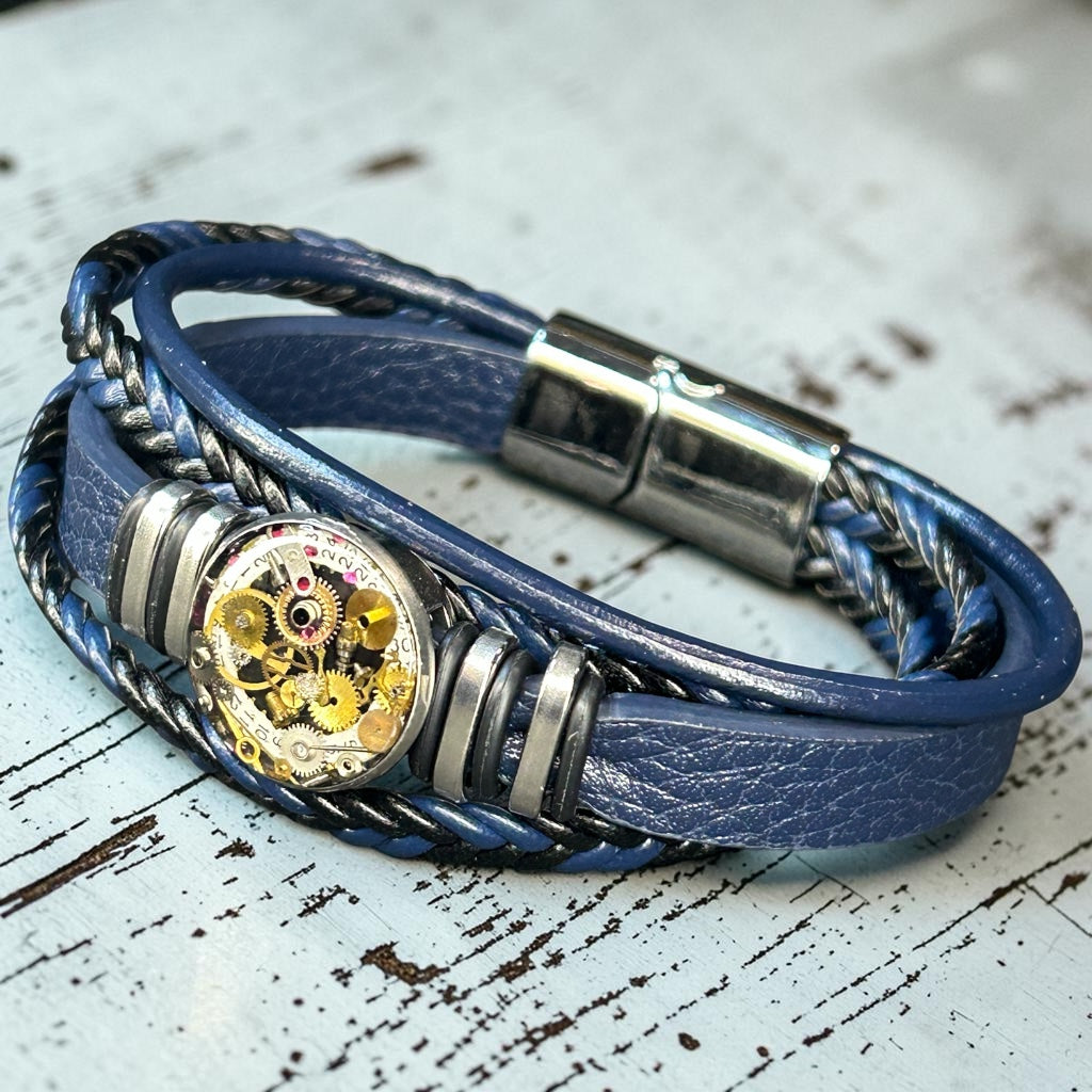 Steampunk watch parts Mens cuff/bracelet