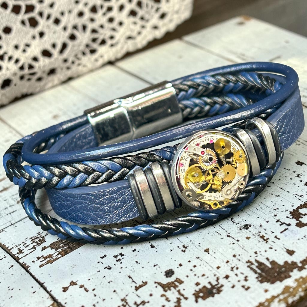 Steampunk watch parts Mens cuff/bracelet