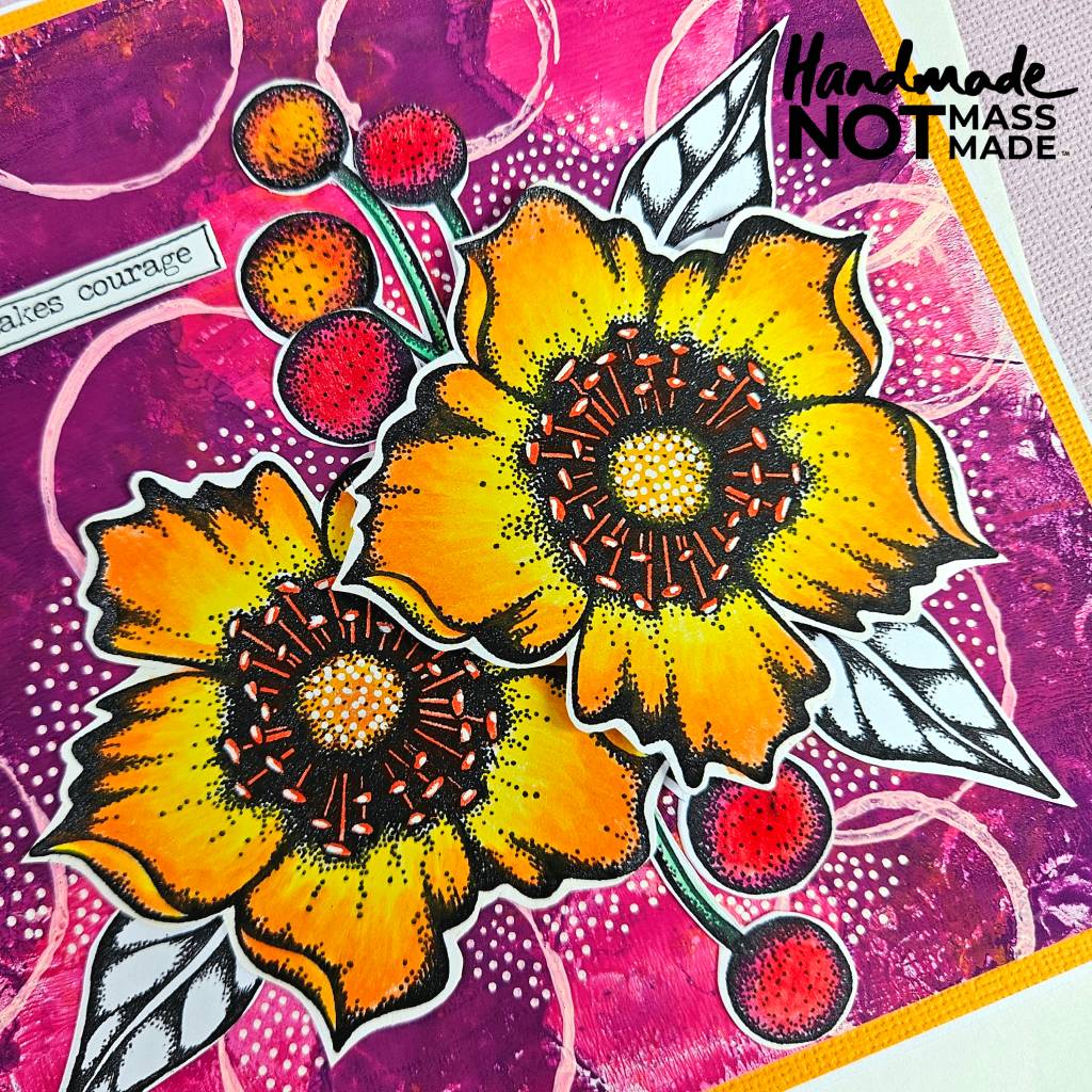 "Creativity takes courage", pretty floral, frameable greeting card