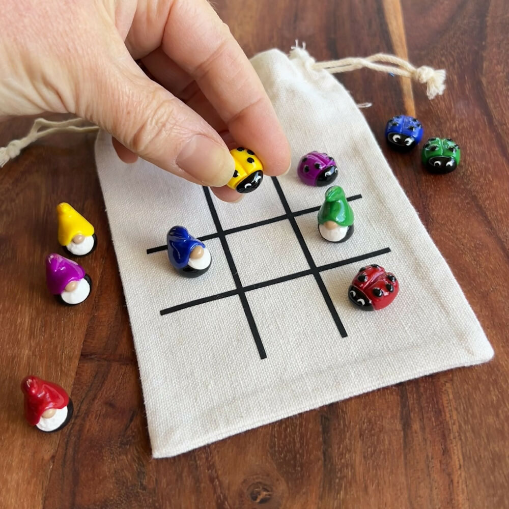 gnomes and ladybugs tic tac toe